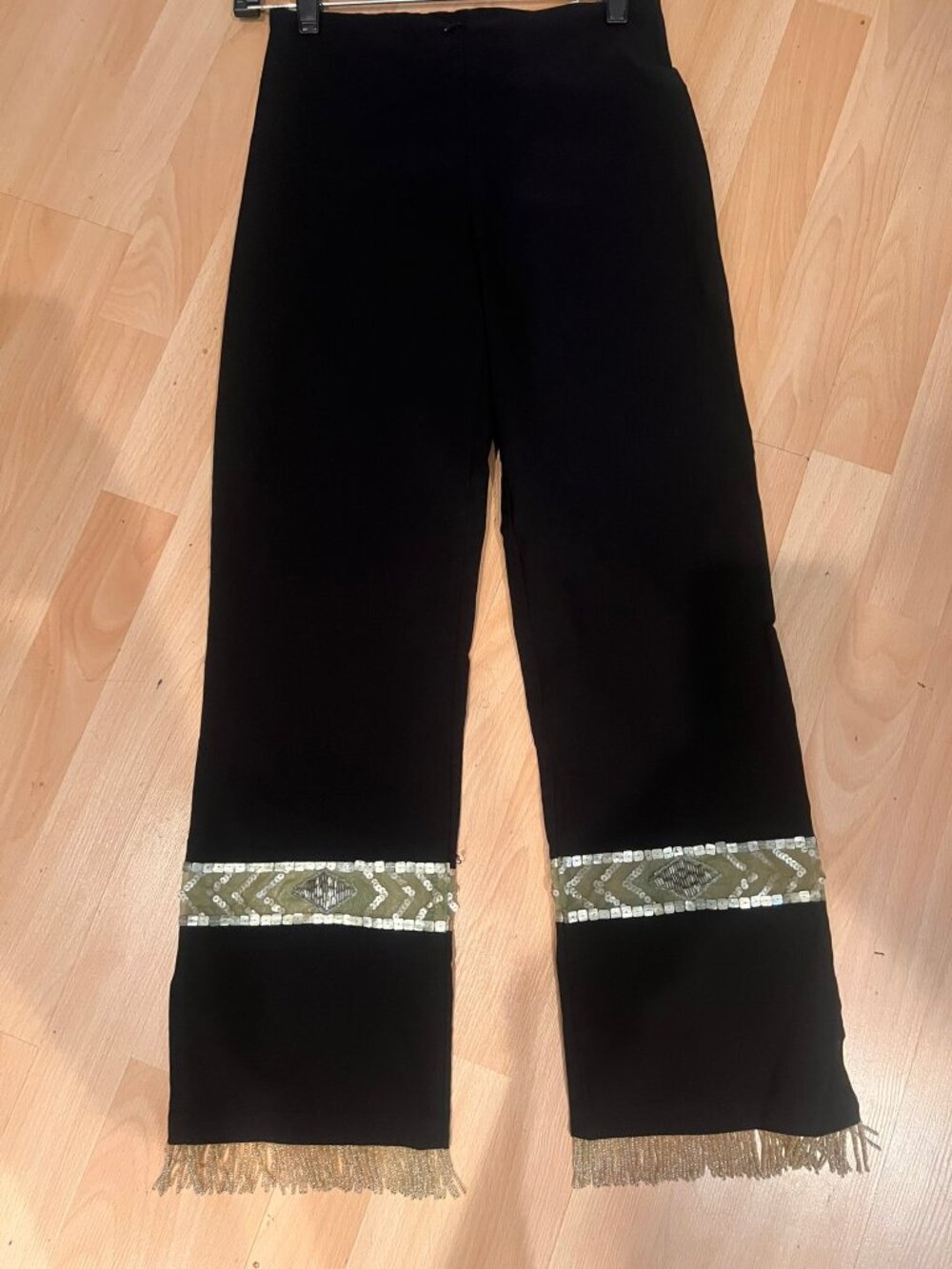 90's CACHE EMBELLISHED PANTS CROP PANTS SZ M MEDIUM MINIMALIST